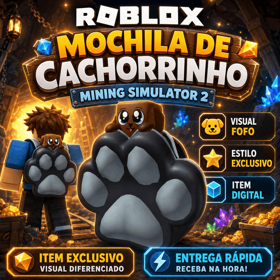 Roblox Mochila de cachorrinho - Mining Simulator 2