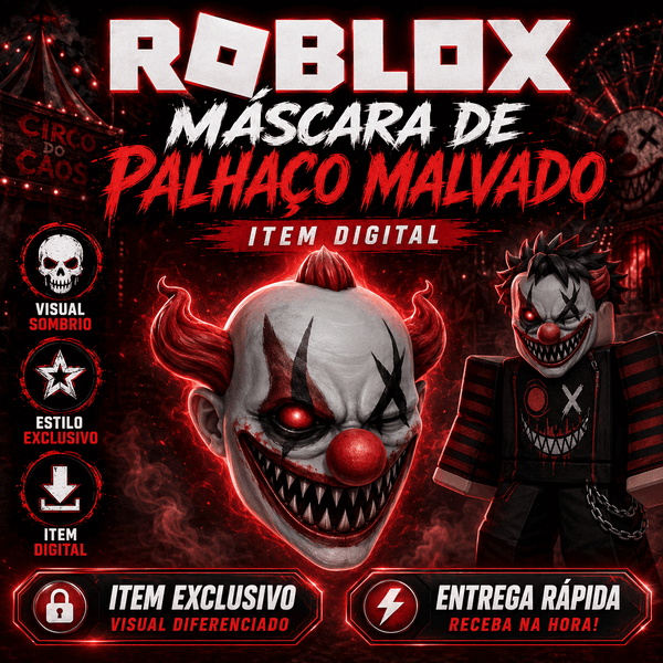 Roblox Máscara de Palhaço Malvado