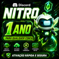 Discord Nitro - Gift Card de 1 ano Qualquer conta