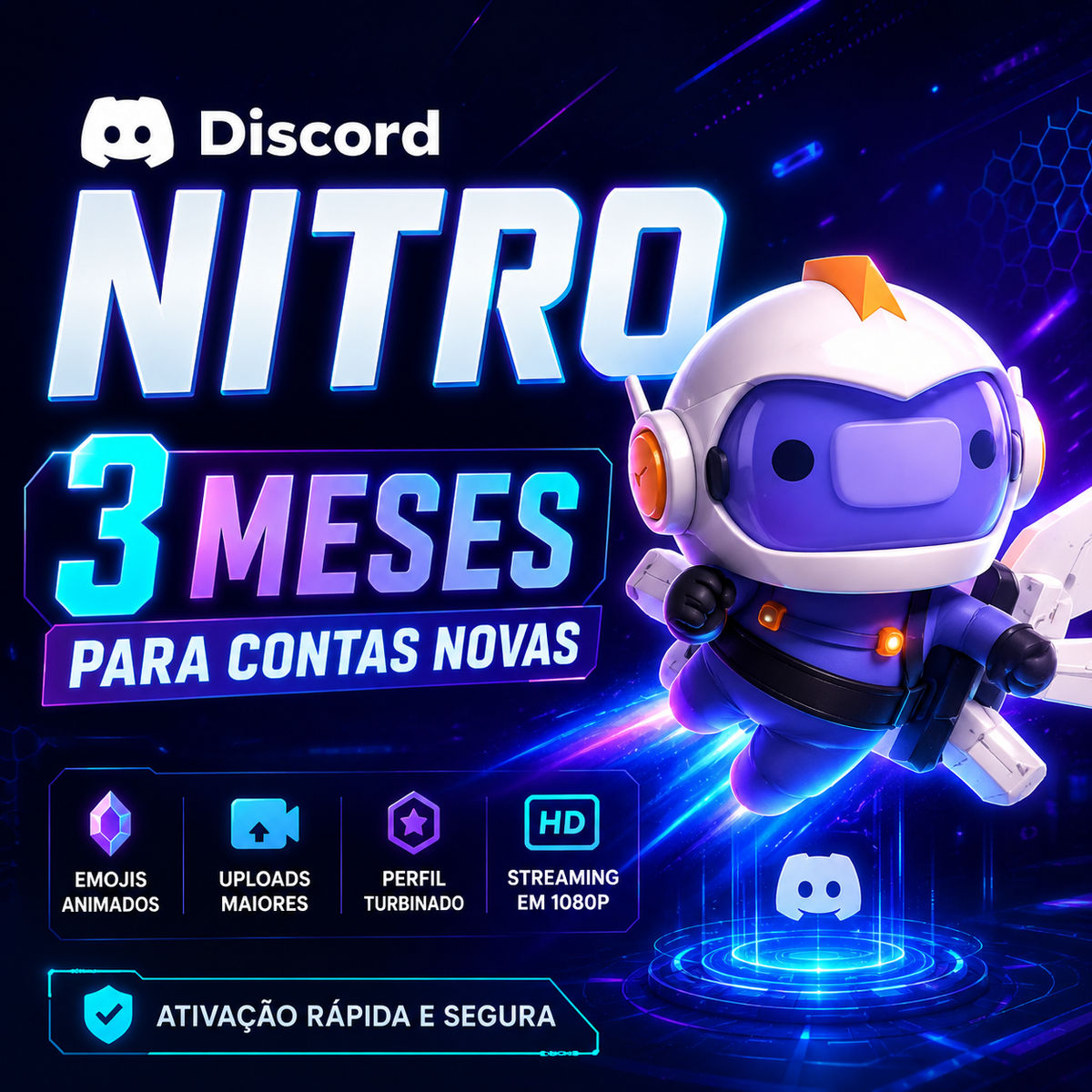 Discord Nitro - 3 Meses Para Contas Novas