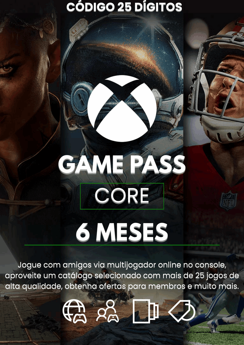Xbox Game Pass Core 6  Meses - Brasil
