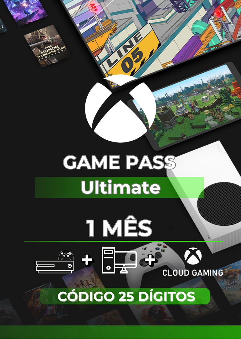 Xbox Game Pass Ultimate 1 mes Código de 25 dígitos 